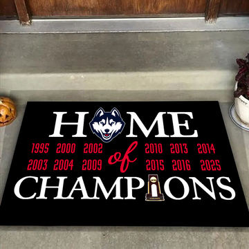 Home of Champions Uconn Huskies Doormat for Fans