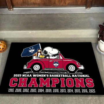 2025 Women's Basketball National Champions Uconn Huskies Doormat for Fans