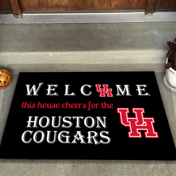 Welcome This House Cheers for The Houston Cougars Doormat for Fans