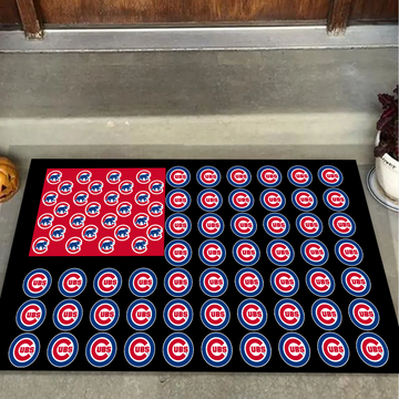 Chicago Cubs American Flag Doormat for Fans