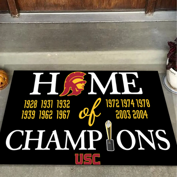 Home of Champions USC Trojans Doormat for USC Fans