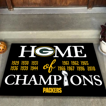 Home of Champions Green Bay Packers Doormat for Packers Fans