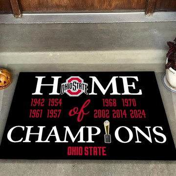 Home of Champions Ohio State Buckeyes Doormat for Buckeyes Fans