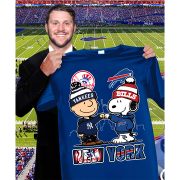 New York Yankees x Buffalo Bills Snoopy Shirt β NY Baseball & Buffalo Football Fan Tee