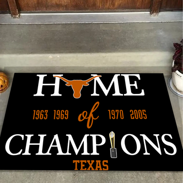 Home of Champions Texas Longhorns Doormat for Longhorns Fans