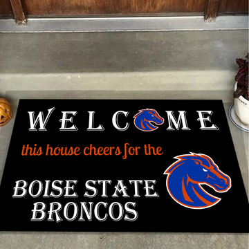 Welcome This House Cheers for The Boise State Broncos Doormat for Fans