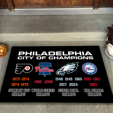 Philadelphia City of Champions Doormat for Philly Fans