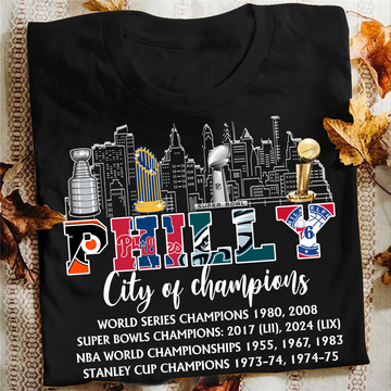 Philadelphia City Of Champions T-Shirt for Philly Fans