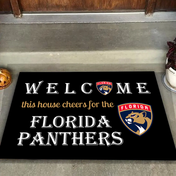 Welcome This House Cheers for The Florida Panthers Doormat for Fans