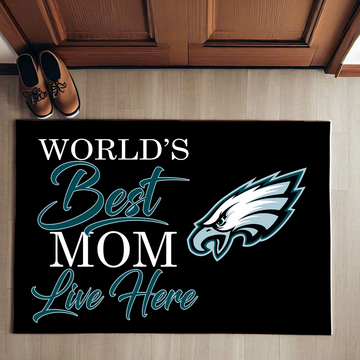 World's Best Eagles Mom Live Here Doormat for Philly Fans