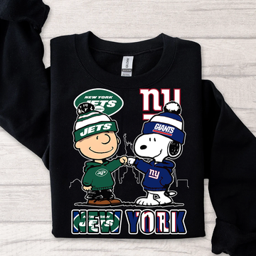 New York Jets x Giants Snoopy Shirt β NYC Football Rivalry Fan Tee
