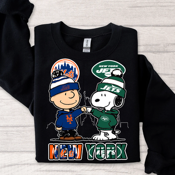 New York Mets x Jets Snoopy Shirt – NYC Baseball & Football Fan Tee