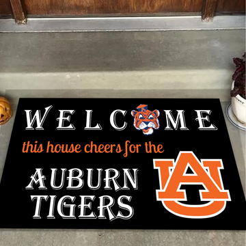 Welcome This House Cheer for Auburn Tigers Doormat