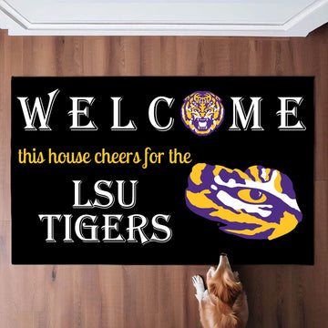 Welcome This House Cheer for LSU Tigers Doormat