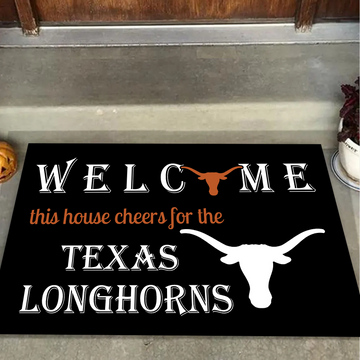 In This House We Cheer for The Texas Longhorns Doormat for Fans