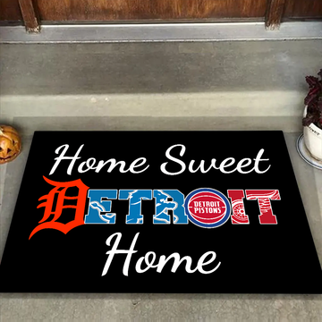 Home Sweet Detroit Home Doormat for Detroit Sports Fans