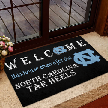 Welcome This House Cheer for Tarheels Doormat