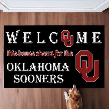 Welcome This House Cheer for Oklahoma Sooners Doormat