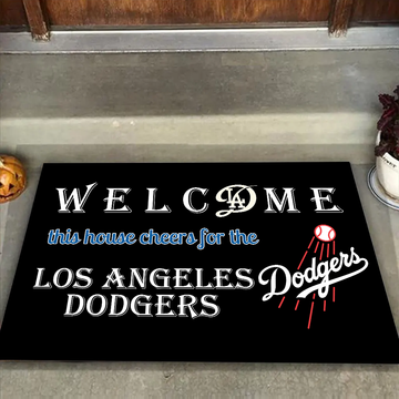Welcome This House Cheer for Los Angeles Dodgers Doormat for Fans