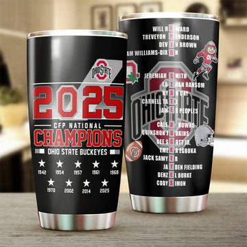 CFP National Champions Ohio State Buckeyes 2024-25 Tumbler for Fans