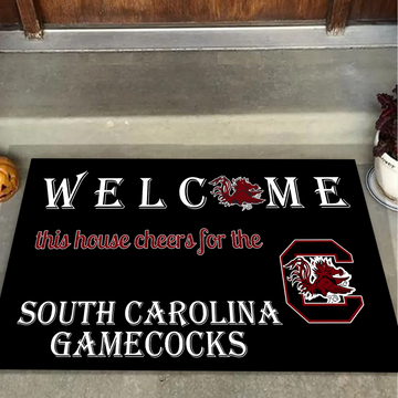 Welcome This House Cheers for South Carolina Gamecock Doormat for Fans