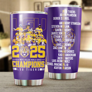 2025 LSU Tigers NCAA Men's College World Series Champions Tumbler for Fans