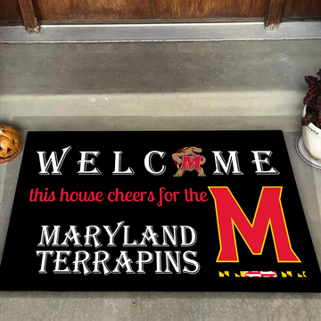 Welcome This House Cheers for The Maryland Terrapins Doormat for Terps Fans