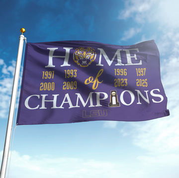 LSU Tigers 2025 NCAA Men's College World Series Champions Flag Home of Champions Flag for Fans