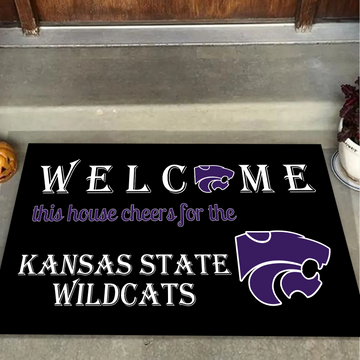 Welcome This House Cheers for The Kansas State Wildcats Doormat for Fans