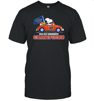 Florida Gators Snoopy 2025 SEC Tournament Champions T-Shirt for Gators Fans