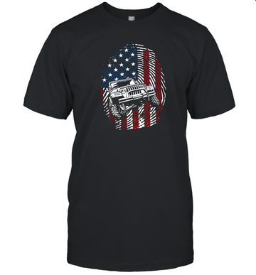 American Flag Jeep Fingerprint Off Road Shirt