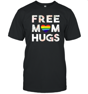 Free Mom Hugs Floral LGBTQ Pride Heart Shirt