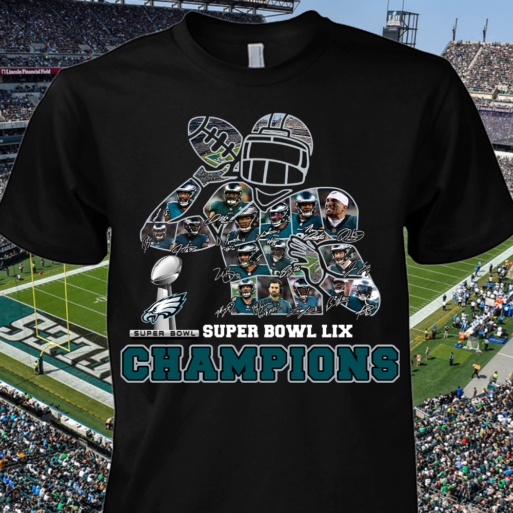 Philadelphia Eagles 2024 Super Bowl LIX Champions T-Shirt for Fans