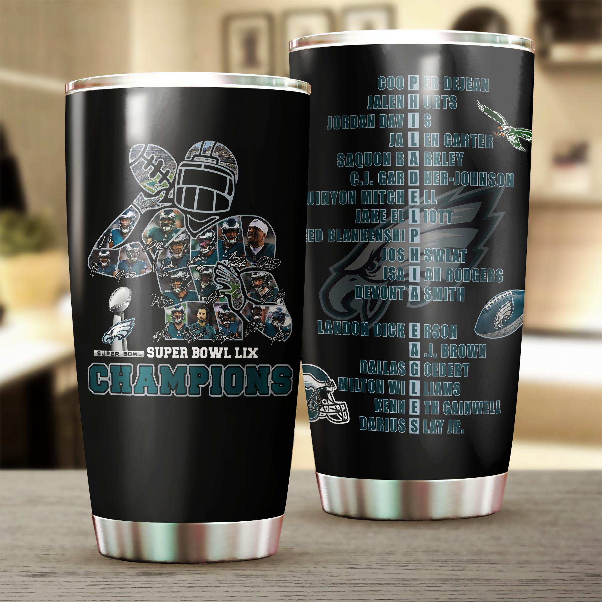 Philadelphia Eagles Super Bowl LIX Champions Tumbler for Fans Tumbler