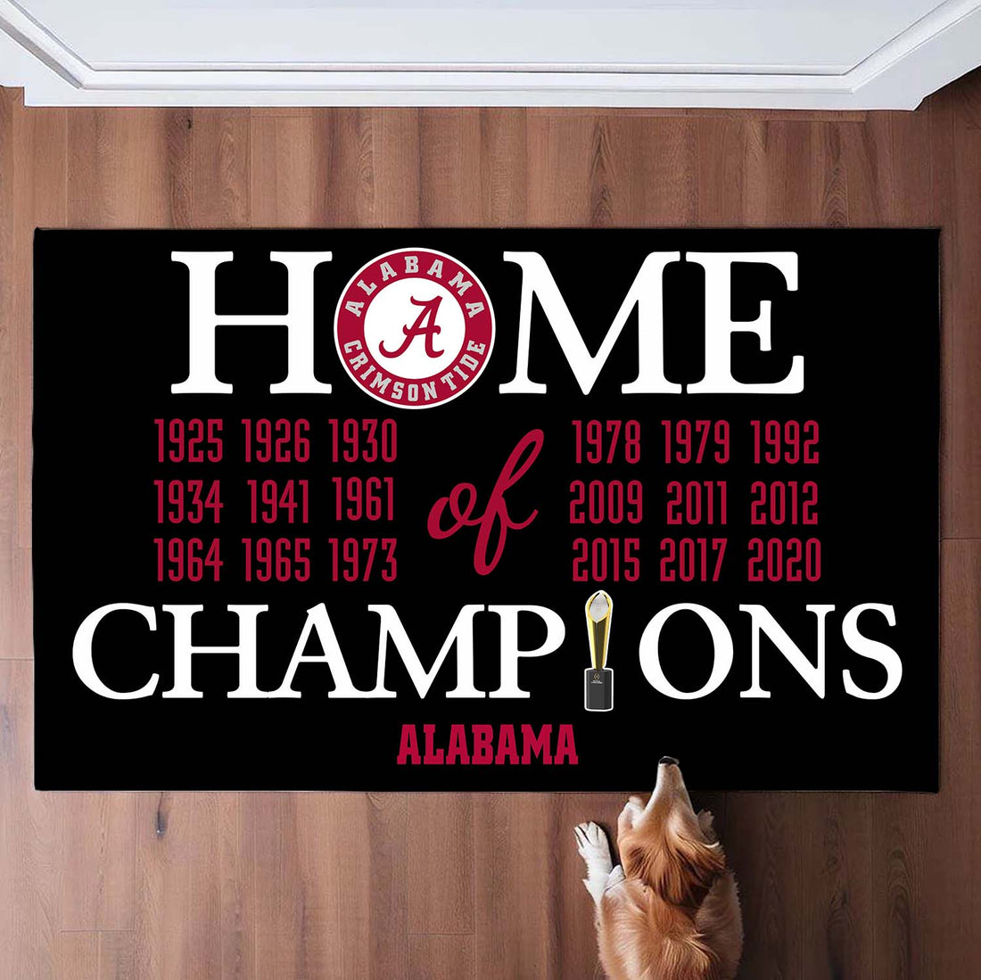 Home of Champions Alabama Crimson Tide Doormat for Alabama Fans
