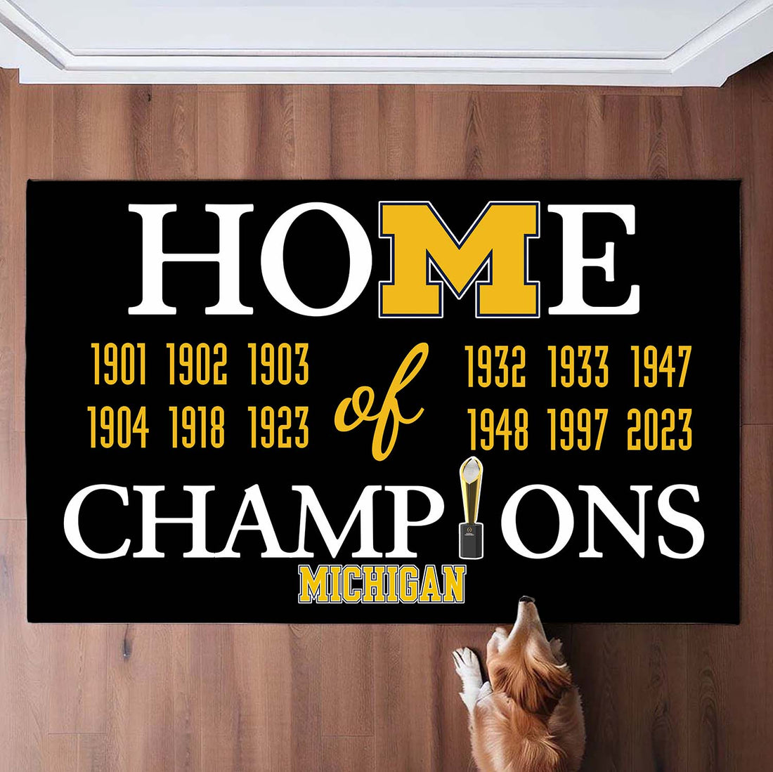 Home of Champions Michigan Wolverines Doormat for Michigan Fans