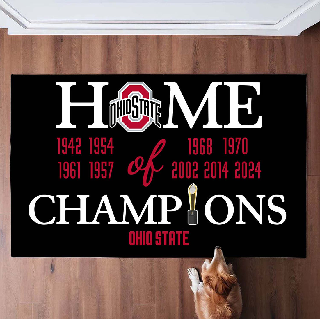 Home of Champions Ohio State Buckeyes Doormat for Buckeyes Fans