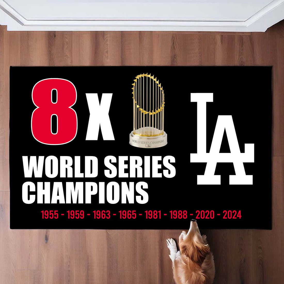 8x World Series Champions Los Angeles Dodgers Doormat for Dodgers Fans