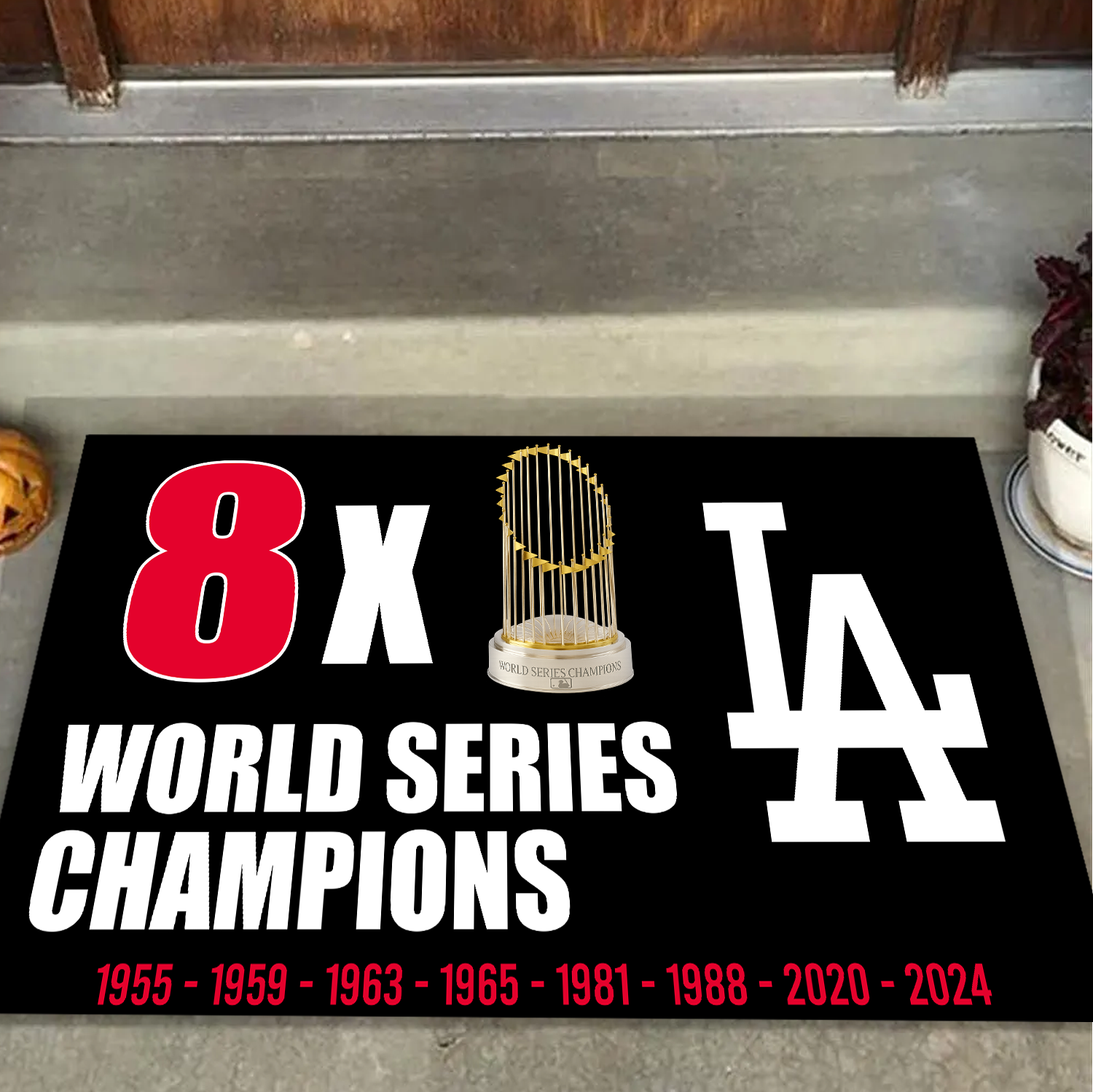 8x World Series Champions Los Angeles Dodgers Doormat for Dodgers Fans
