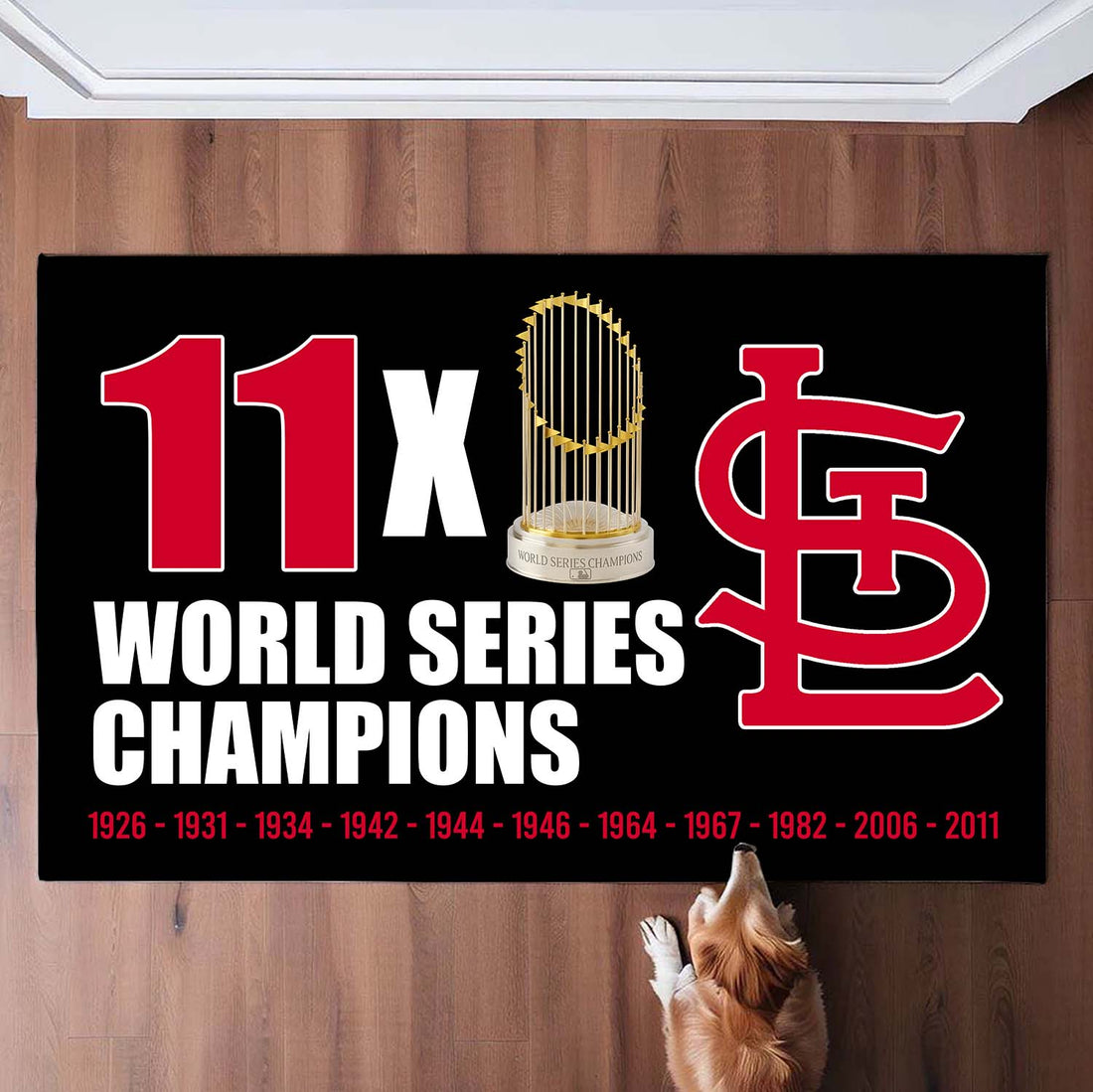 11x World Series Champions St. Louis Cardinals Doormat for Cardinals Fans
