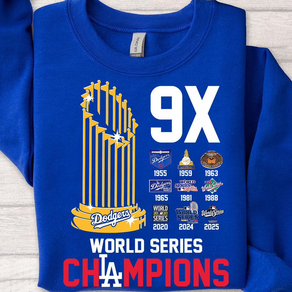Blue City Baseball Spirit Tee 9x World Series Champions