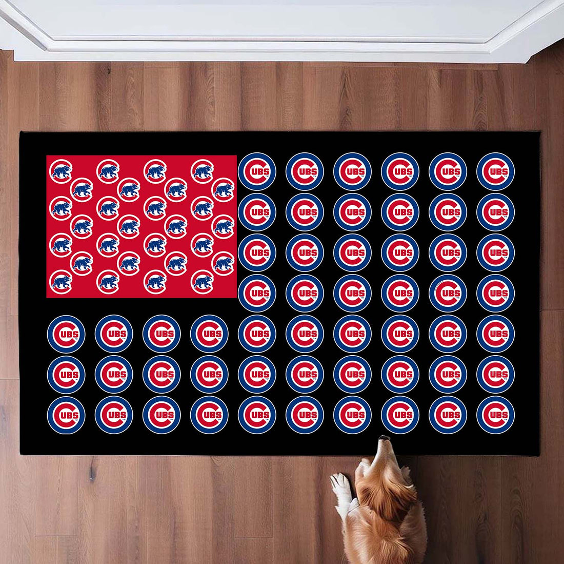Chicago Cubs American Flag Doormat for Fans