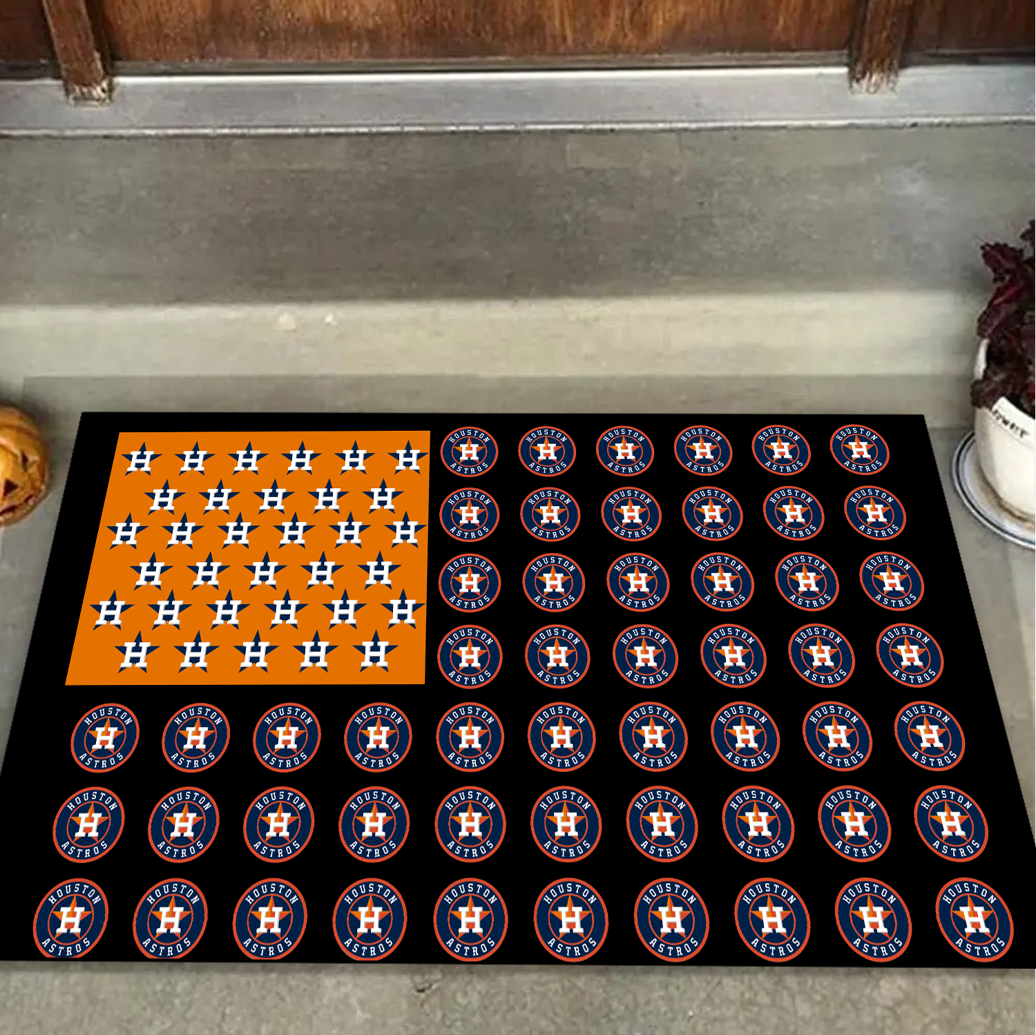 Houston Astros American Flag Doormat for Fans