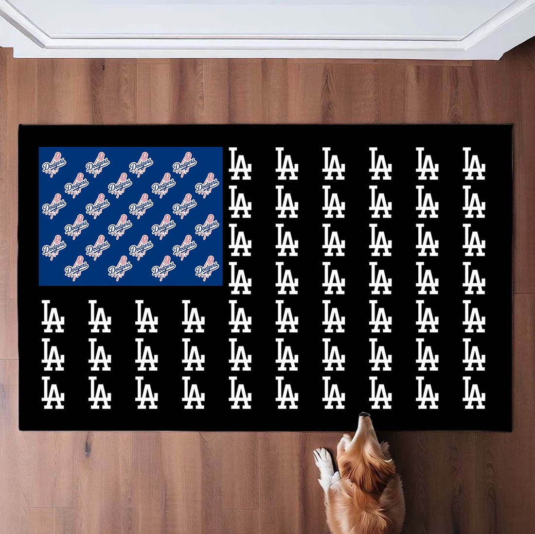 Los Angeles Dodgers American Flag Doormat for Fans