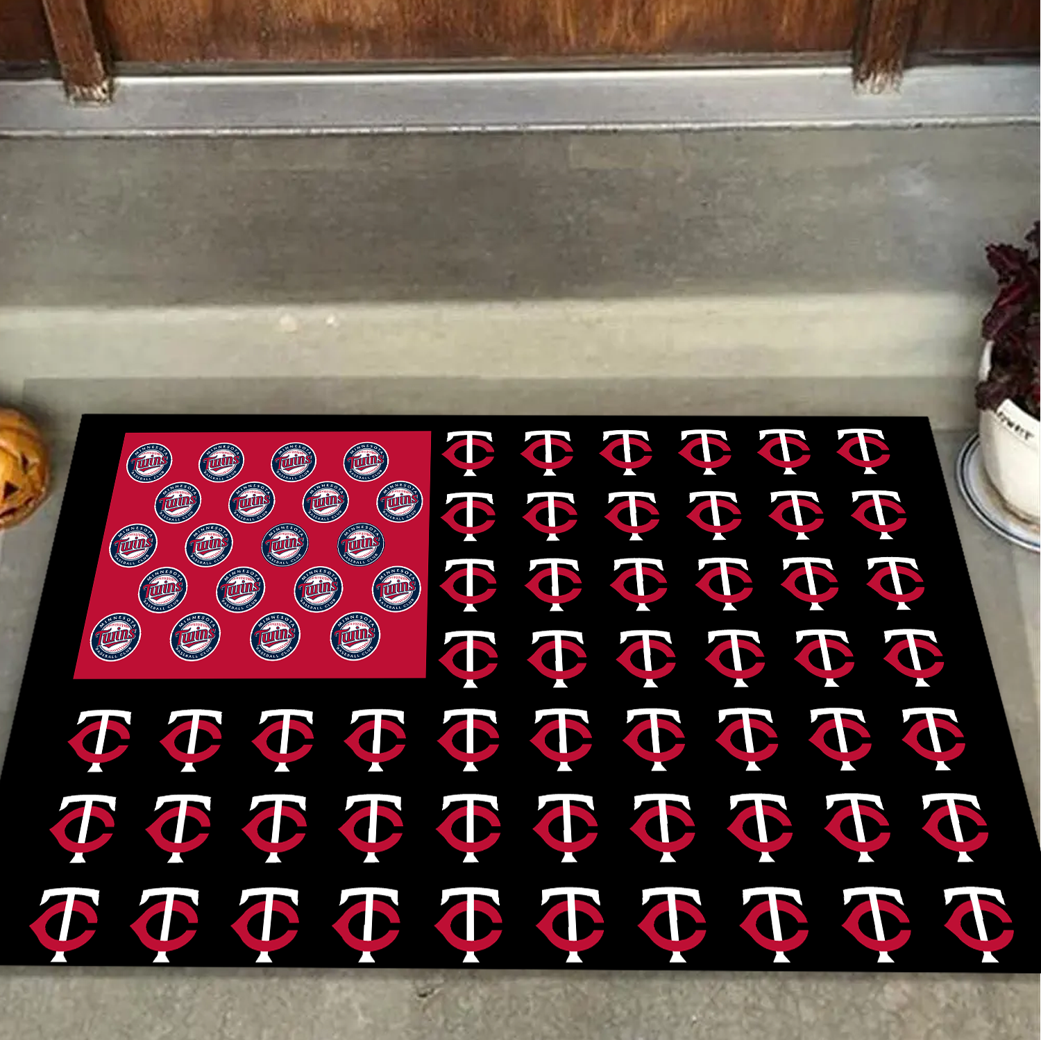 Minnesota Twins American Flag Doormat for Fans
