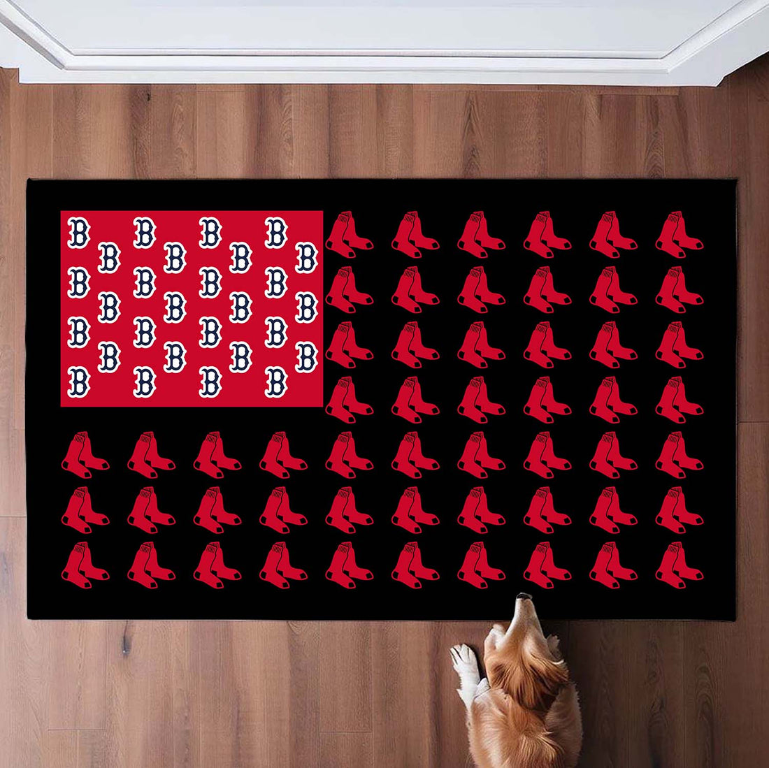Boston Red Sox American Flag Doormat for Fans