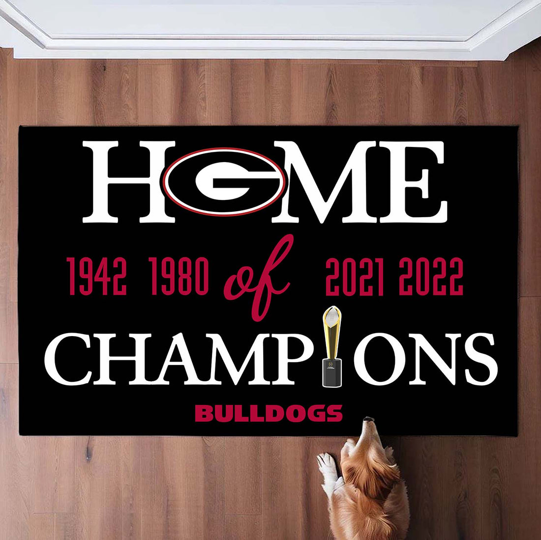 Home of Champions Georgia Bulldogs Doormat for Bulldogs Fans
