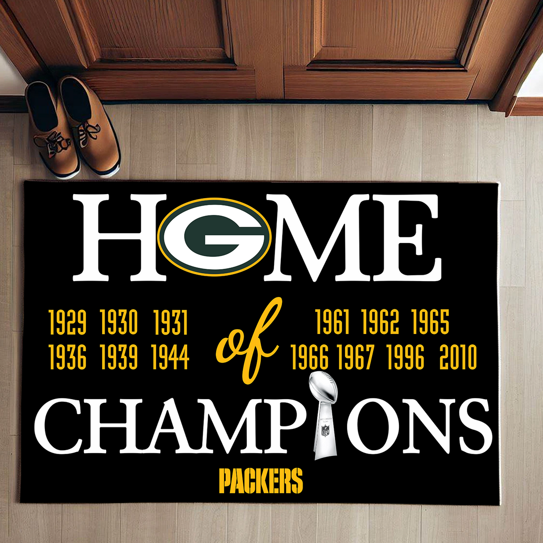 Home of Champions Green Bay Packers Doormat for Packers Fans