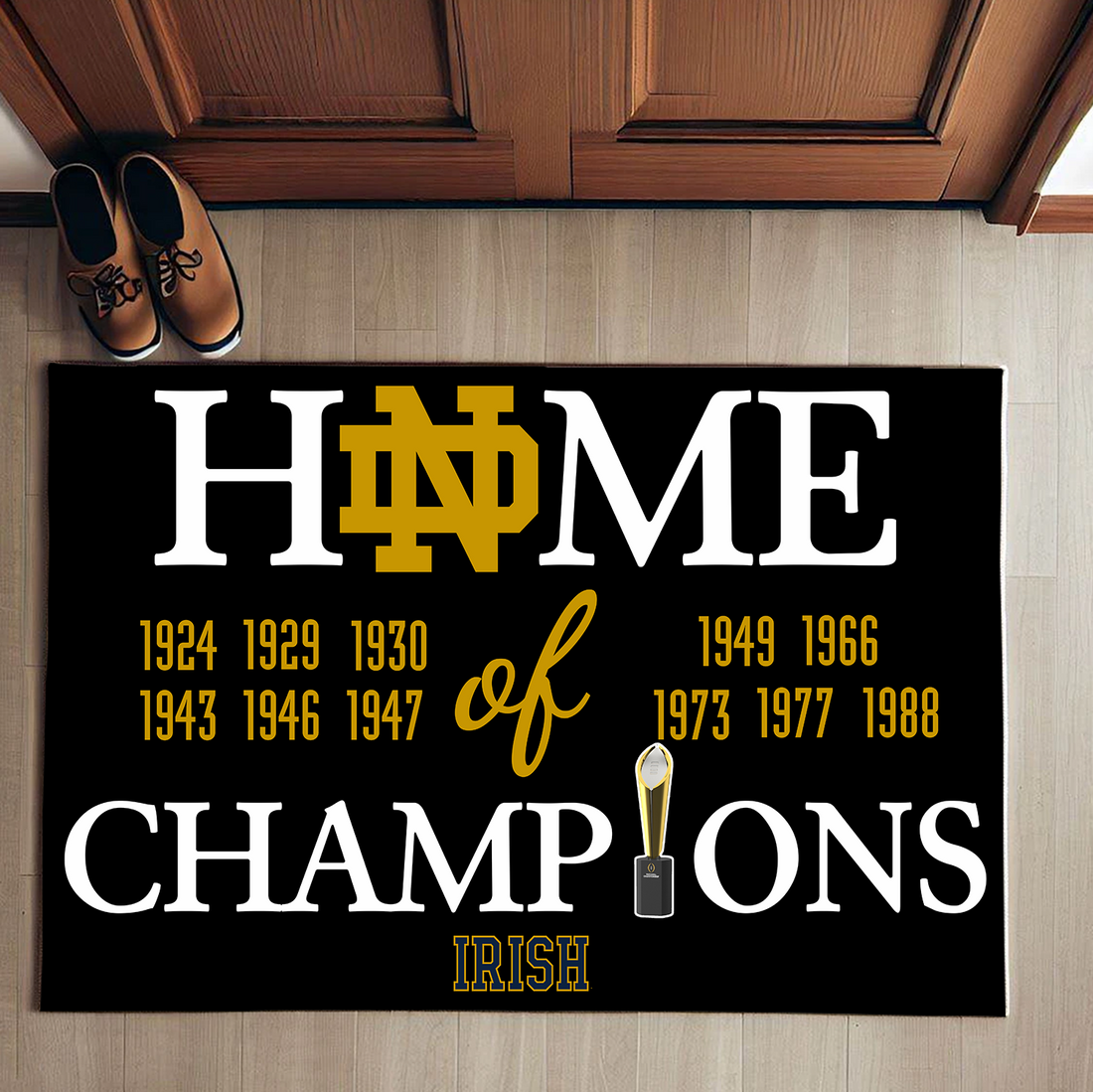 Home of Champions Notre Dame Fighting Irish Doormat for Notre Dame Fans