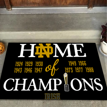 Home of Champions Notre Dame Fighting Irish Doormat for Notre Dame Fans